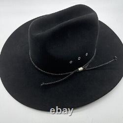 John B. Stetson 4X Beaver Western Cowboy Hat Black 7 1/4 58- VERY SHARP