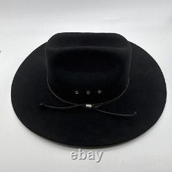 John B. Stetson 4X Beaver Western Cowboy Hat Black 7 1/4 58- VERY SHARP