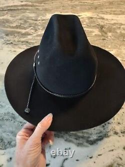 John B. Stetson 4X Beaver Western Cowboy Hat Black 7 3/4 VERY SHARP