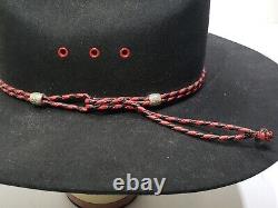 John B Stetson 4X Beaver Western Cowboy Hat Long Oval Size 58 7 1/4 Vintage