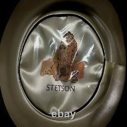John B Stetson 4X Beaver Western Cowboy Style Hat withFeather & Belt Band Sz 7 1/8