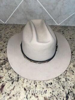 John B Stetson 4X XXXX Beaver Silver Belly Cowboy Western Hat Size 7-3/8 USA