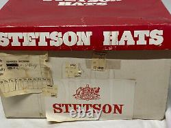 John B. Stetson 6 7/8 Cowboy Hat Mist Gray Orig Box 90s VintageXXXXXXX Stetson