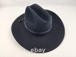 John B Stetson Black Carson 4x Beaver Cowboy Hat 7 1/4 Oval Mint in Box
