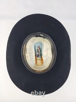 John B Stetson Black Carson 4x Beaver Cowboy Hat 7 1/4 Oval Mint in Box