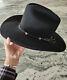 John B. Stetson Black Cowboy Western Hat 3x Beaver 7 1/2 Sharp