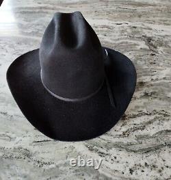 John B. Stetson Black Rancher Cowboy Western Hat 4X Beaver 6 7/8 SHARP