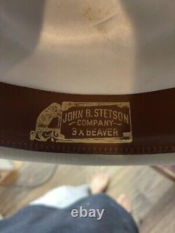 John B. Stetson Cowboy Hat 6-7/8 30% Beaver The Open Road Year 1965