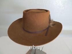 John B Stetson Cowboy Western Hat 4X Beaver Vintage Feather XXXX AZ-TEX