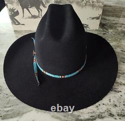 John B. Stetson Skyline 4X Beaver Black Western Cowboy Hat Size 7 SHARP