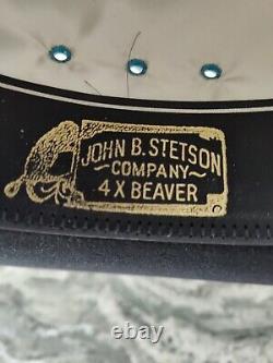 John B. Stetson Skyline 4X Beaver Black Western Cowboy Hat Size 7 SHARP