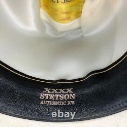 John B Stetson VTG 4x Beaver Felt Silverbelly Cowboy Hat Size 55 (6 7/8) USA