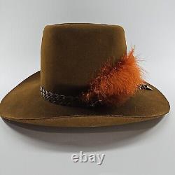 John B Stetson Vintage Cowboy Western Hat 4 X Beaver Brown Stetson Size 7.5 Box