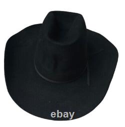 John B Stetson XXX 3X Beaver Black Felt Cowboy Hat Size 7 1/8 Oval Man's