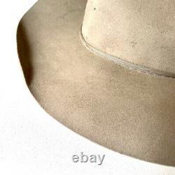 John B Stetson XXX 3X Beaver Tan Felt Cowboy Hat Size 6 5/8 Oval Vintage