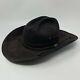 John B Stetson Xxxx (4x) Beaver Black Felt Cowboy Hat Size 61 (6-3/4) Used
