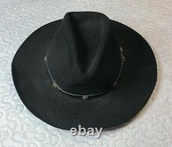 John B Stetson XXXX (4X) Beaver Black Felt Cowboy Hat Used Size Unknown
