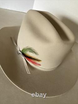 John Stetson 4X Beaver XXXX Cowboy Hat Size 7-1/8 Beige Color
