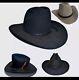 Lot Of 2 Stetson Dillon 4x Beaver Blk. Western Cowboy Hat Sz 7.5 + A Wht. Reno