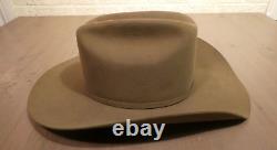 M L Leddy & Sons Beaver Felt Driftwood Brown 7 1/2 Western Cowboy Hat Handmade