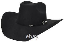 MEN'S WESTERN COWBOY 6x HAT BLACK FELT STYLE 8 segundos TEXANA VAQUERA western