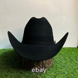 Men Black 100X Felt Western Cowboy Wide Brim Hat Tejana Vaquero Hombre Est. Chihu