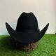 Men Black 100x Felt Western Cowboy Wide Brim Hat Tejana Vaquero Hombre Est. Chihu
