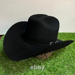 Men Black 100X Felt Western Cowboy Wide Brim Hat Tejana Vaquero Hombre Est. Chihu