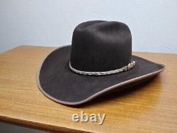 Men's 7 1/8 Wrangler 5X Beaver Brown Western Felt Cowboy Hat, Excellent