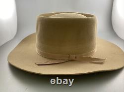 Men's Vintage Stetson 5X Beaver XXXXX Cowboy Hat Beige- Size 7 3/8