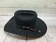 Mens Vintage Stetson 4x Beaver Black Cowboy Hat Sz 6 7/8