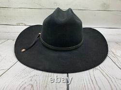 Mens Vintage STETSON 4X Beaver Black Cowboy Hat Sz 6 7/8