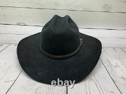 Mens Vintage STETSON 4X Beaver Black Cowboy Hat Sz 6 7/8
