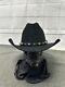 Mens Vintage Stetson 4x Beaver Black Cowboy Hat Sz 6 7/8 Very Good Condition