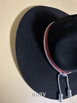 Miller HAT 7 3/8 Gunslinger Cowboy 7XXXXXXX Beaver Quality Black Hat Red Band