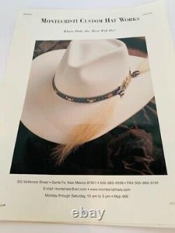 Monte Cristi Cowboy Hat Works Western beige feather Santa Fe New Mexico JD 7 1/2