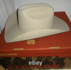 NEW STETSON XXXXX COWBOY tan BEAVER FELT RANCHER HAT- 7 3/8 MINT IN BOX & TAGS