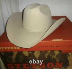 NEW STETSON XXXXX COWBOY tan BEAVER FELT RANCHER HAT- 7 3/8 MINT IN BOX & TAGS