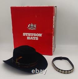 NEW Stetson Cowboy Hat 4 X Beaver Black 6-3/4 = 54 In Original Box Never Worn