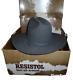 New Vintage Resistol 4x Beaver Cowboy Western Hat 7 1/8 Silver Gray Ridgetop Box