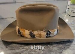 NOS Vintage Resistol 3X Beaver Tan Western Cowboy Hat Sz 7 3.25 Inch Brim XXX