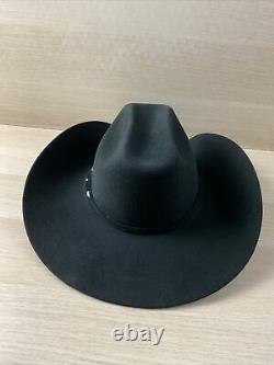 NWOT Serratelli REMINGTON 5X Black Beaver Long Oval Western Hat Mens Size 7 1/2