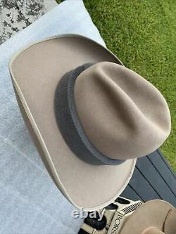 New 1990s Rocky Mountain Hat Co Custom Made 100X Pure BEAVER Taupe Cowboy 7-1/8