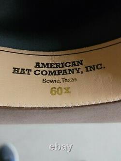 New 60x American Hat Co. Felt Hat, 4 1/2 Inch Brim, 6 Inch Open Crown Size 7
