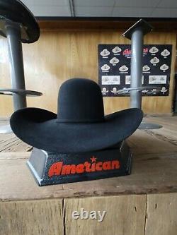 New Black 60x American Hat Co. Felt Hat, 4 1/2 Brim, 6 Open Crown Size 7 3/8
