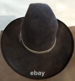 New John B Stetson 6x Beaver Fur Felt Custom Creased Cowboy Western Hat, 7 1/4