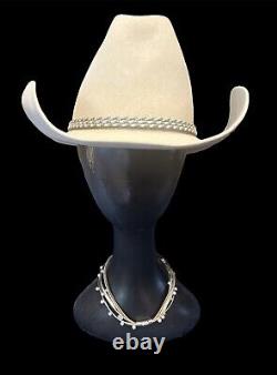 New Vintage Stetson 5X Beaver 6 3/4 Long Oval Braided Cowboy Hat Original Box