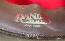 New with Box RAND'S CUSTOM Brown 10X (100%) BEAVER COWBOY HAT Montana 7 3/8