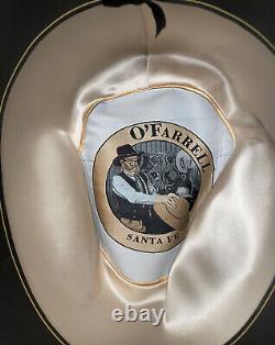 OFarrell Gray Beaver Hat Fedora Box 7 3/8 New Turquoise Silver Band Cheyenne