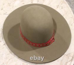 PRISTINE vintage beige 4X BEAVER COWBOY HAT Stevens Western CLEAN men size 7